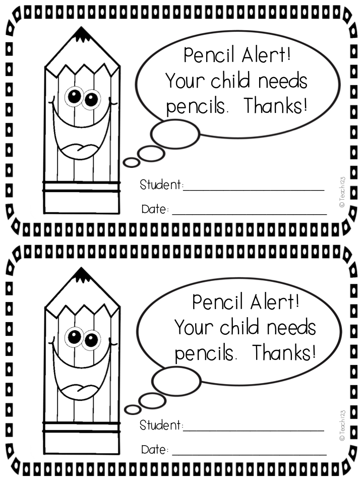 Classroom management Pencils Teach123