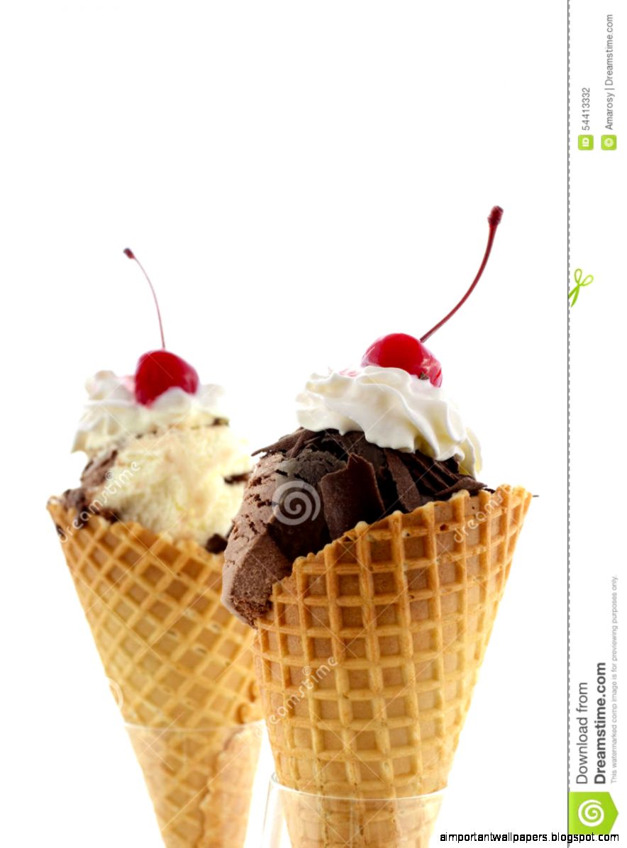 Summer Concept Chocolate And Vanilla Ice Cream Wafer Cones Stock Summer Concept Chocolate And Vanilla Ice Cream Wafer Cones Stock
