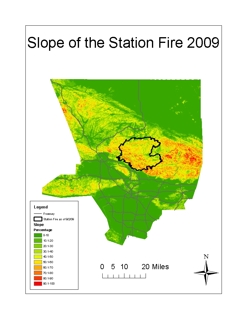 furthermore with time the fire also spread to the outermost edge of this outline an area with a steep slope as defined by the red coloring on the map furthermore with time the fire also spread to the outermost edge of this outline an area with a steep slope as defined by the red coloring on the map