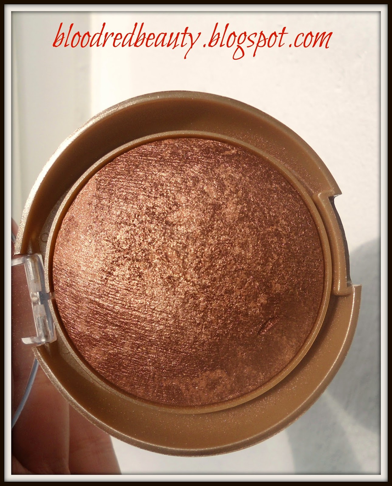 Baked terracotta compact / eyeshadow powder Ludanmei № 17 Blood Red