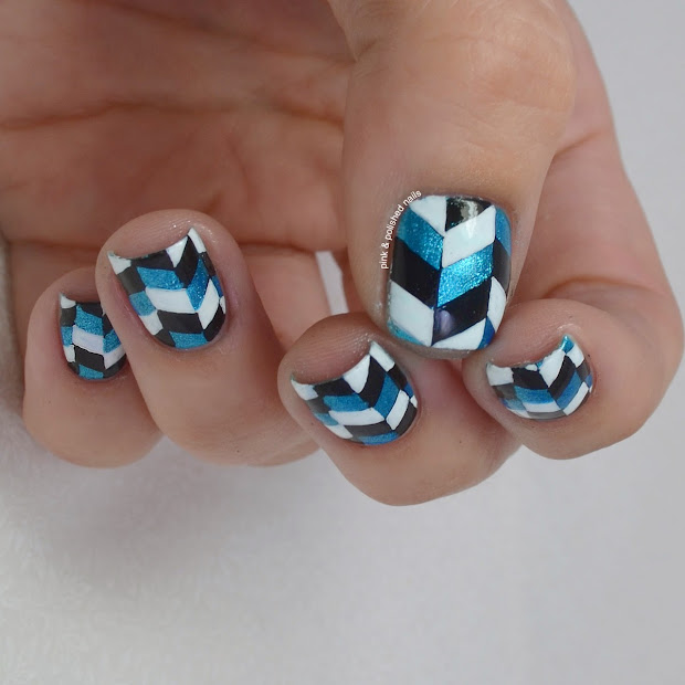 pink & polished herringbone nail