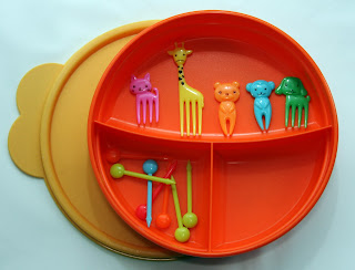 tupperware divided container with food picks orange tupperware