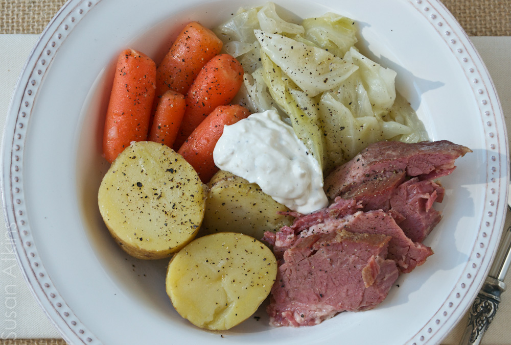 Suze Trades Irish Corned Beef and Cabbage with Horseradish Sauce St