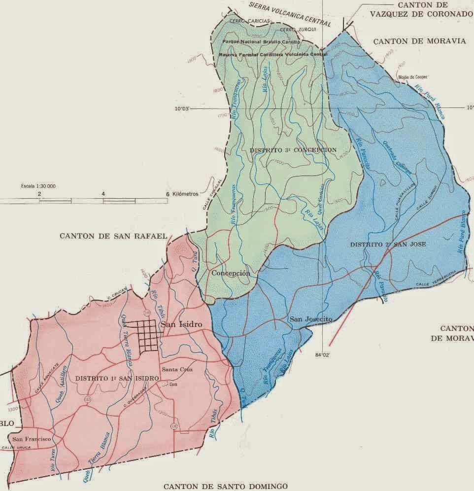 MAPAS DE San Isidro. Canton N° 6 de Heredia