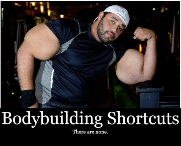 NO SHORTCUTS IN BODYBUILDING, JUST A "LITLE BIT" SYNTHOL ! - 9GAG GYM