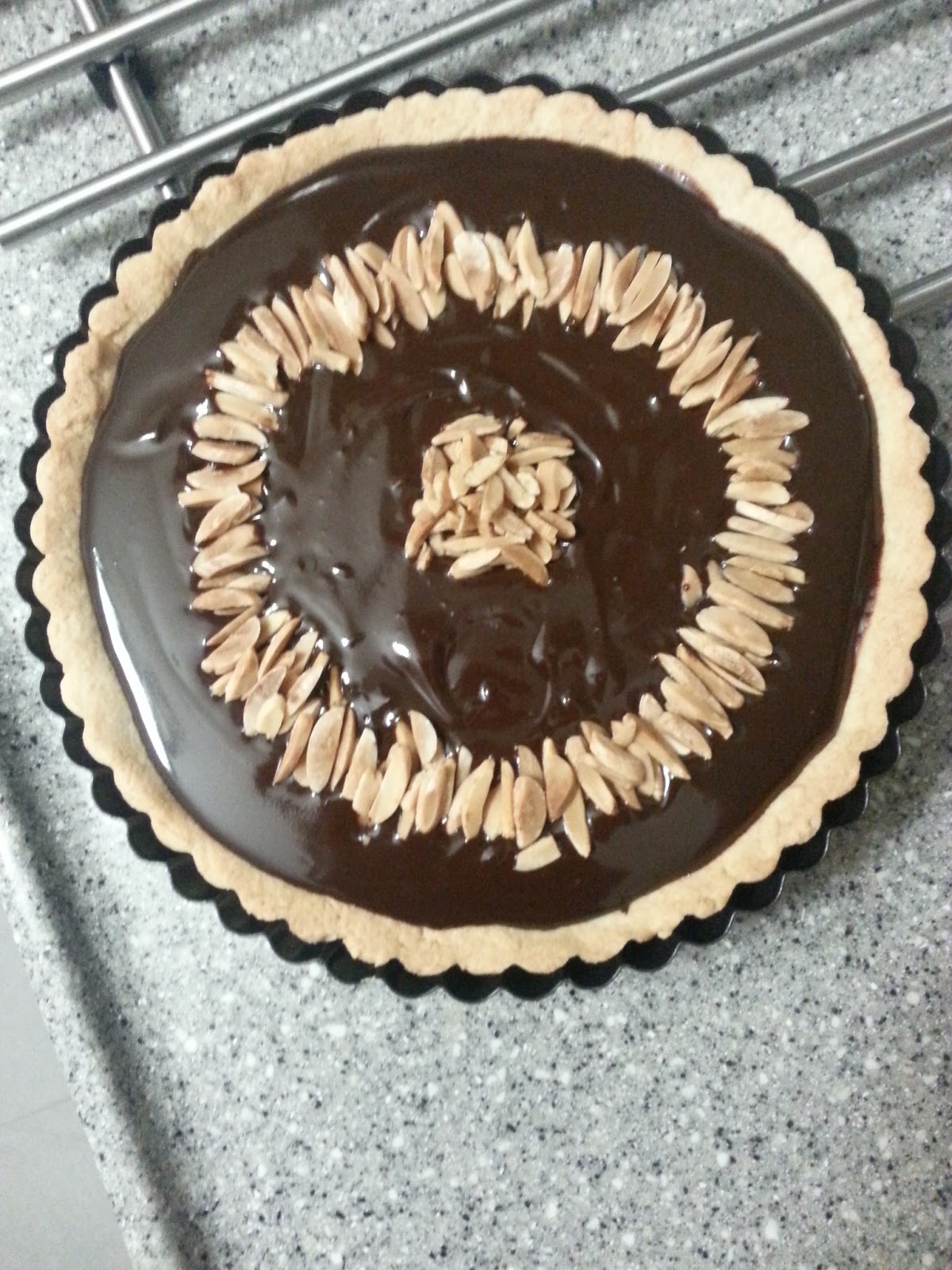 Dark Chocolate Almond Tart Recipe themoodkitchen