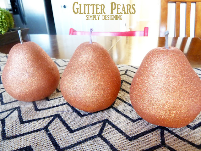 Glitter Pears | #thanksgiving #thanksgivingdecor #diy