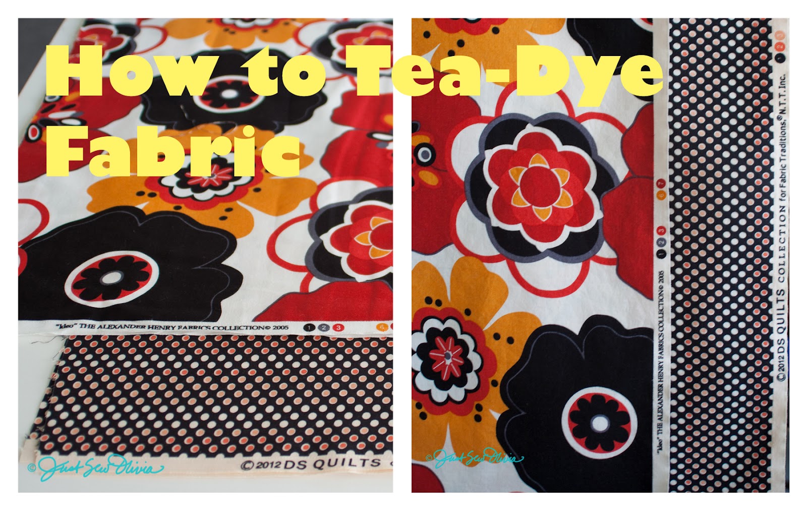 JustSewOlivia Tutorial How to Tea Dye Fabric for that Vintage Look