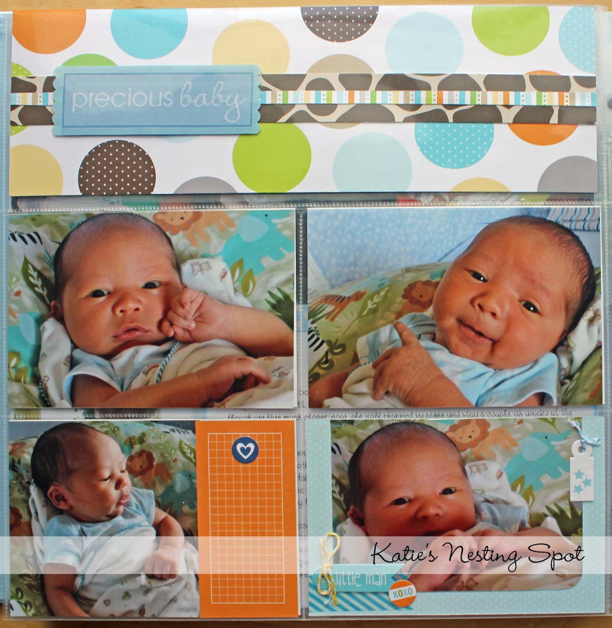 Katie's Nesting Spot: Baby Boy Scrapbook Pages: Scrapping Less that Perfect  Photos