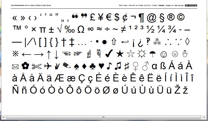 Using Icts Isocs Finding Typographic Characters