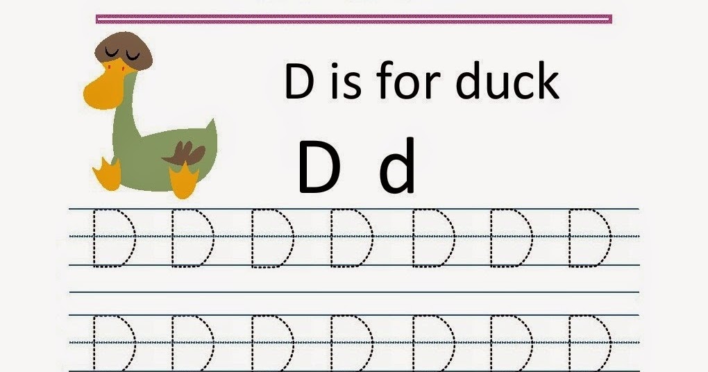 Kindergarten Worksheets: Printable Tracing Worksheet - Alphabet D d