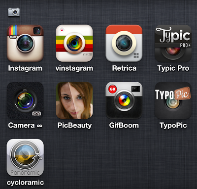 , Vinstagram, Retrica, Typic Pro, Picbeauty, Gifboom & Cycloramic