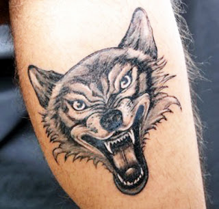 head wolf tattoo classic design