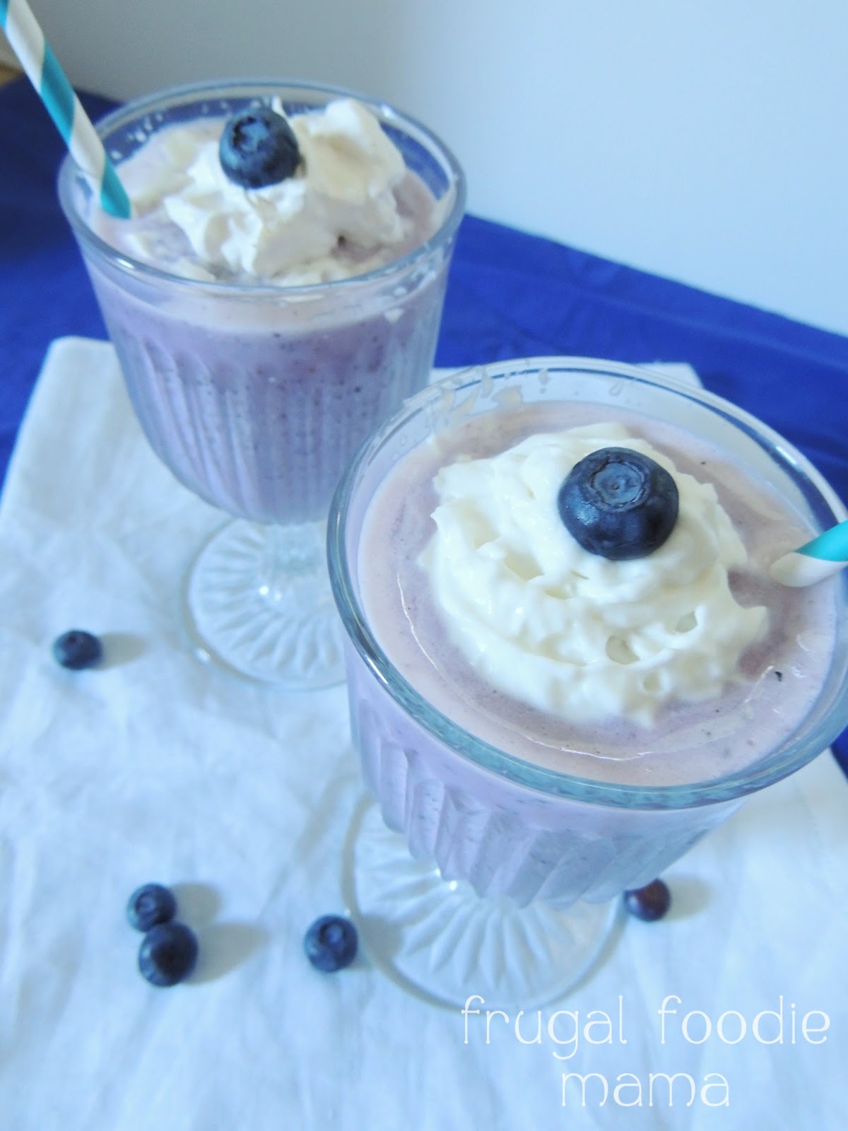 Frugal Foodie Mama Blueberries & Cream Daiquiris