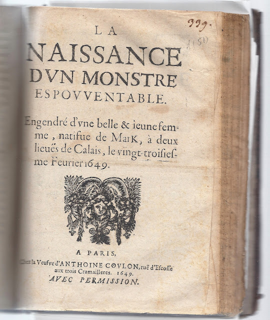 Naissance d'un monstre espouventable. 1649