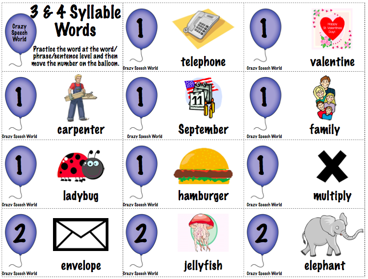 multisyllabic words includes 35 cards to work on 3 4 syllable words