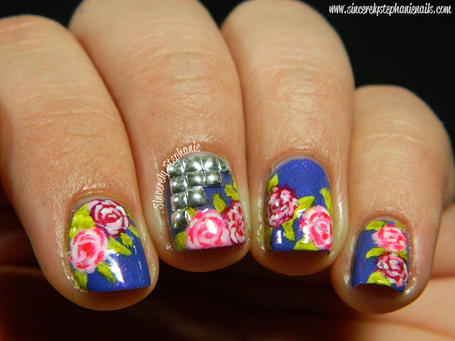 Studded Floral Nails