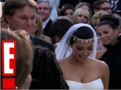 A Photo of Kim Kardashian and her Wedding Bridal Makeup Walking Down the 