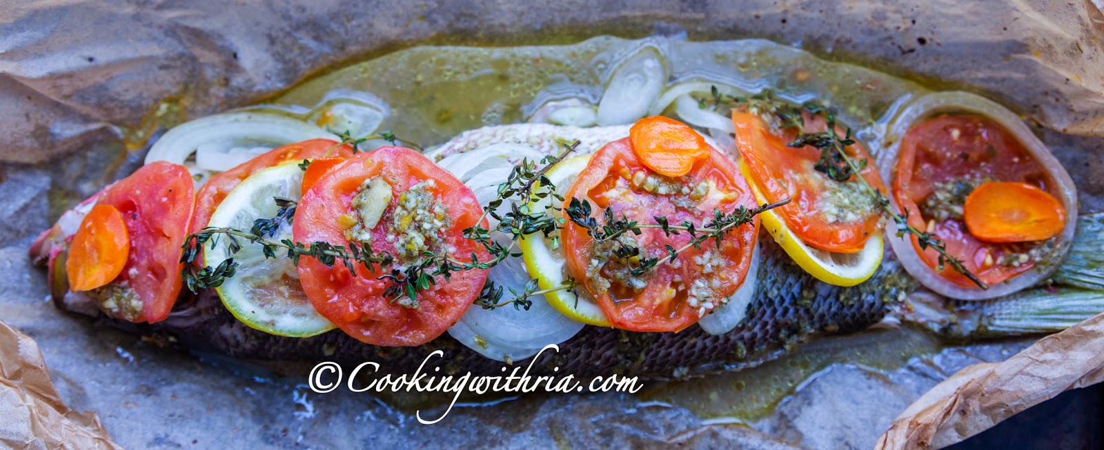 CaribbeanStyle Baked Fish in Parchment Paper Cooking With Ria