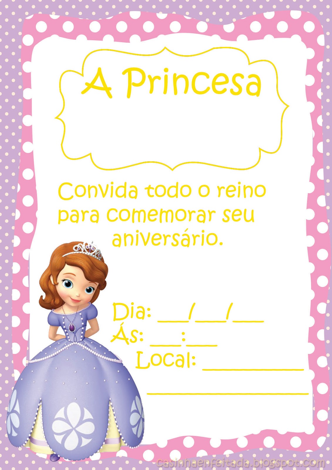 Casinha de Criança: Kit Festa Princesa Sofia Para Imprimir Grátis