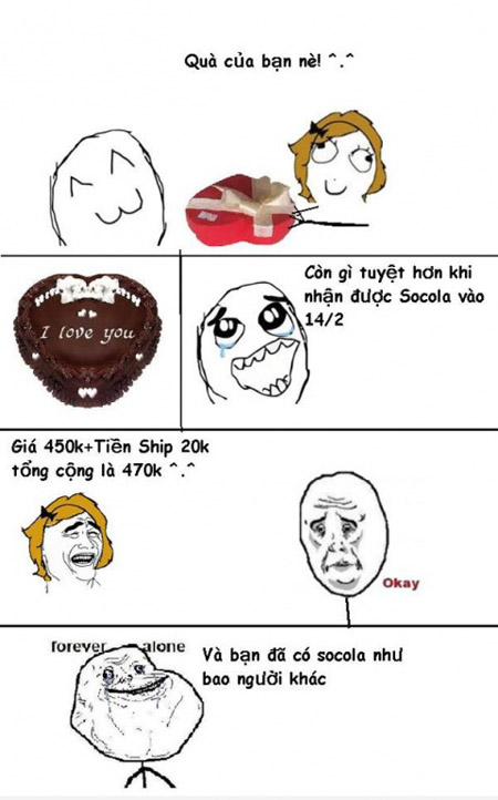 Tranh chế vui ngày Valentine