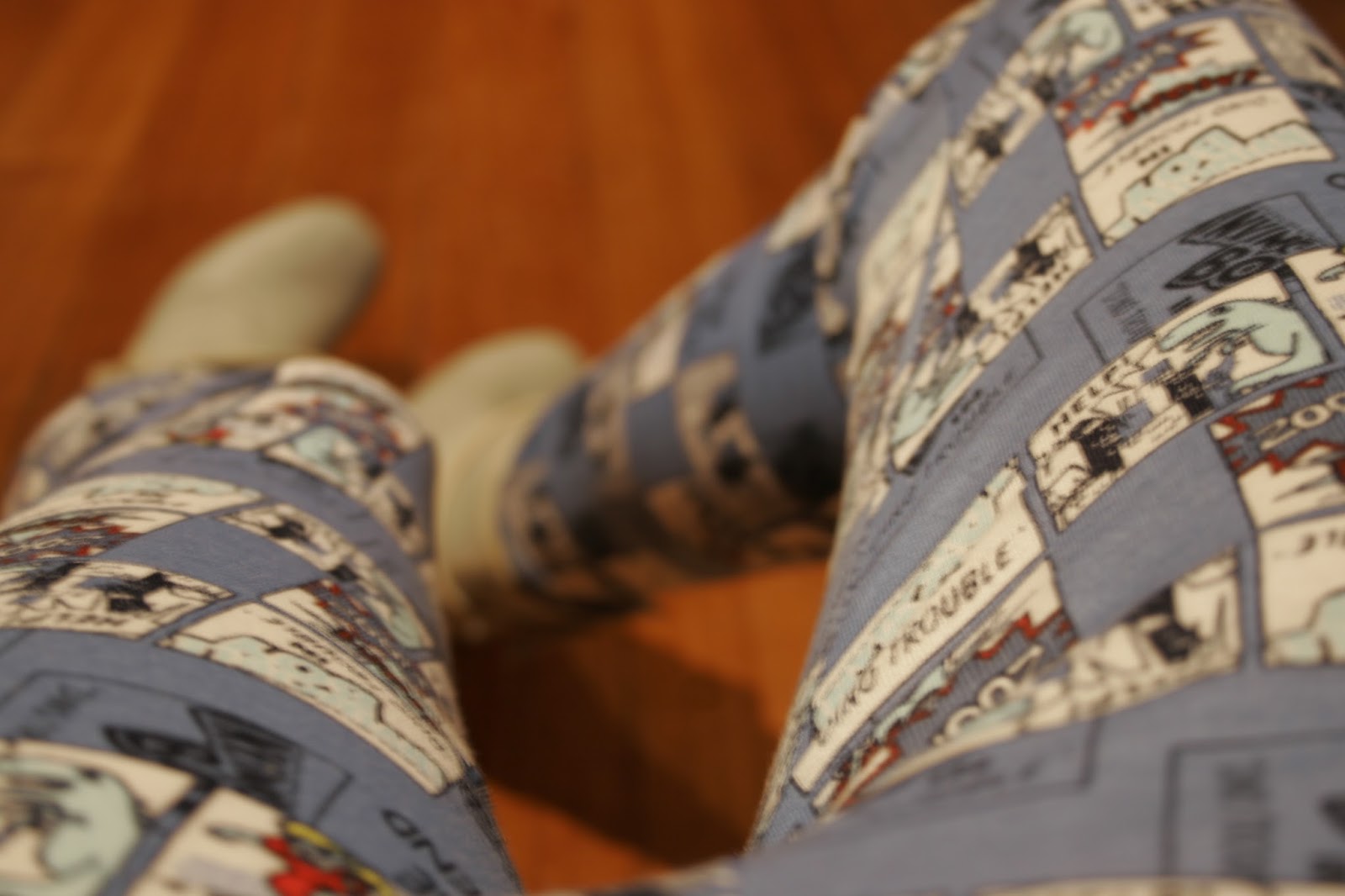 Refashion Coop Freecycle Comic Fabric Leggings and Baby Onesie