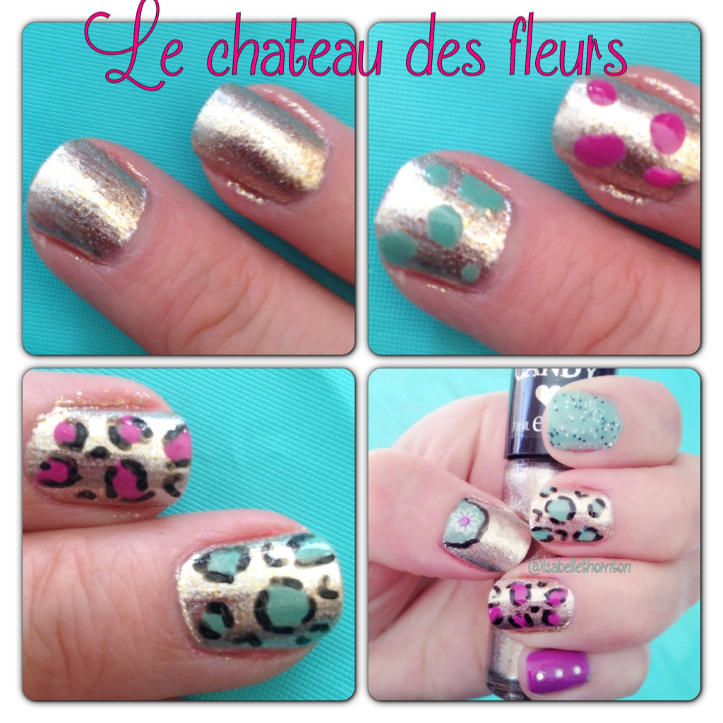 "Isabelle Thornton" Le Chateau des Fleurs Easy Nail art cheetah design DIY