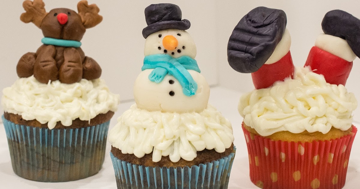 December Cupcake(s) of the Month Holiday Fondant Figures Learn