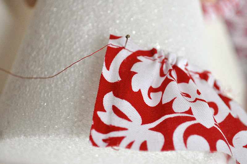 foam cone christmas tree tutorial {fabric covered} Little Birdie Secrets