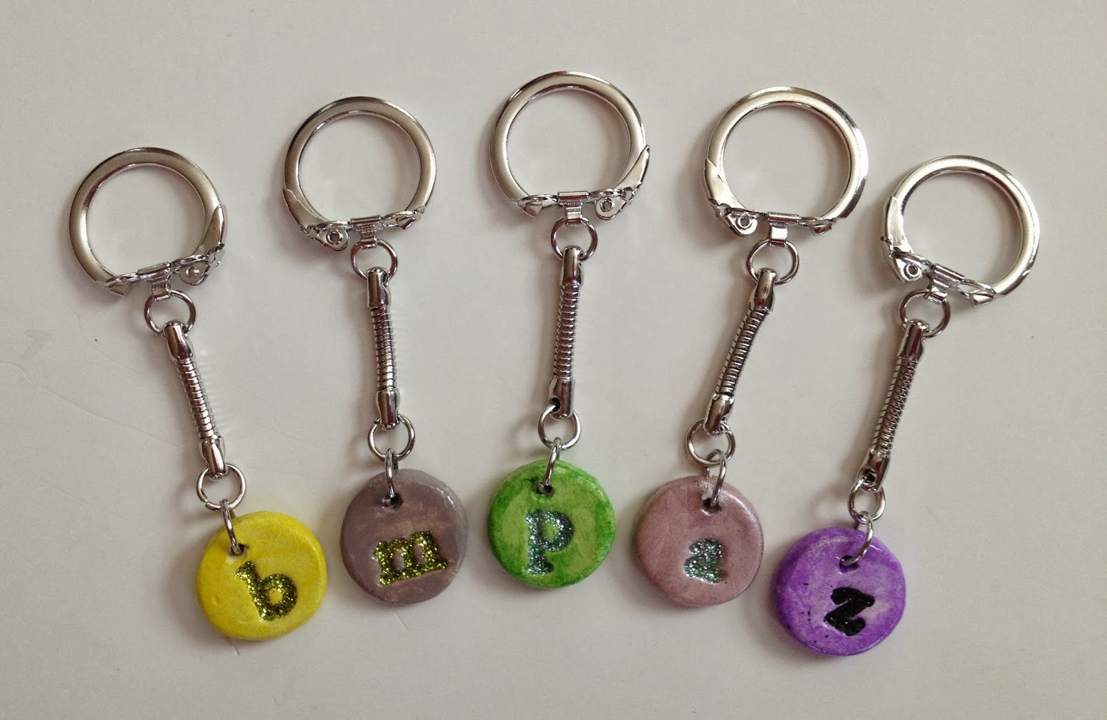 a lotta bit fun Initial Keychains with Air Dry Clay