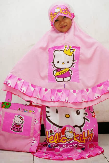 Mukena Anak Motif Karakter Kartun Hello Pink mukena anak motif karakter kartun hello pink