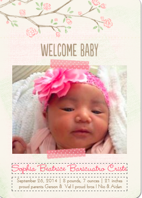 welcome baby sophia