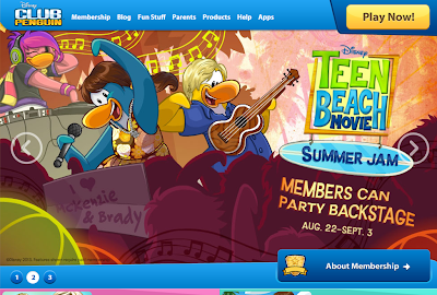 Teen Beach Movie Summer Jam on Club Penguin Homepage
