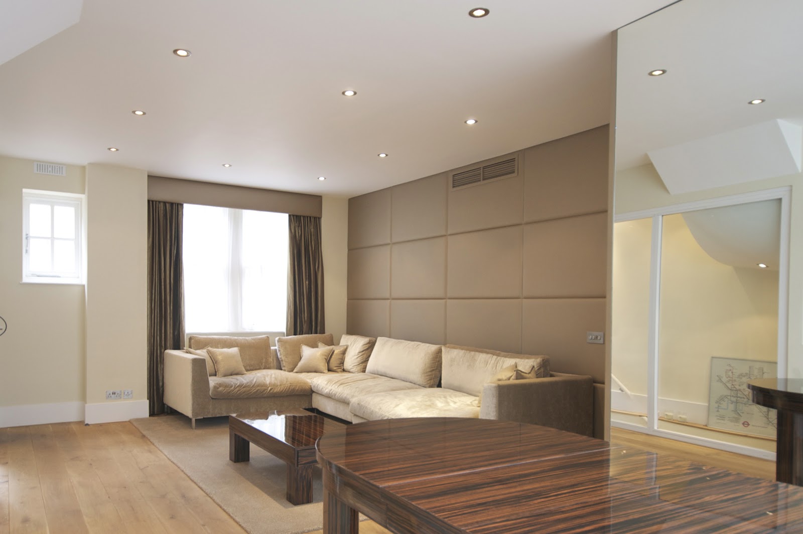 MilleCouleursBlog The fabric wall panels add a luxury elegance to your