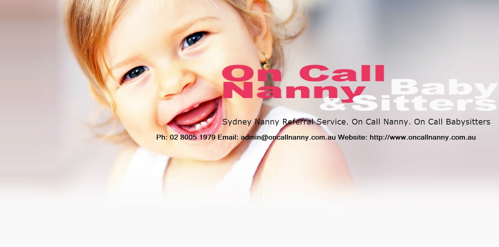 Sydney Nanny Referral Service On Call Nanny.On Call Babysitters