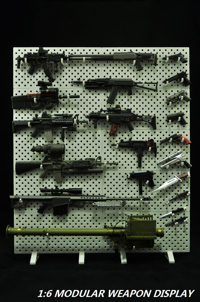 No Weapon 1:6 1/6 Scale Modular Gun Rack Set 12" Figure Weapons Display Wall 