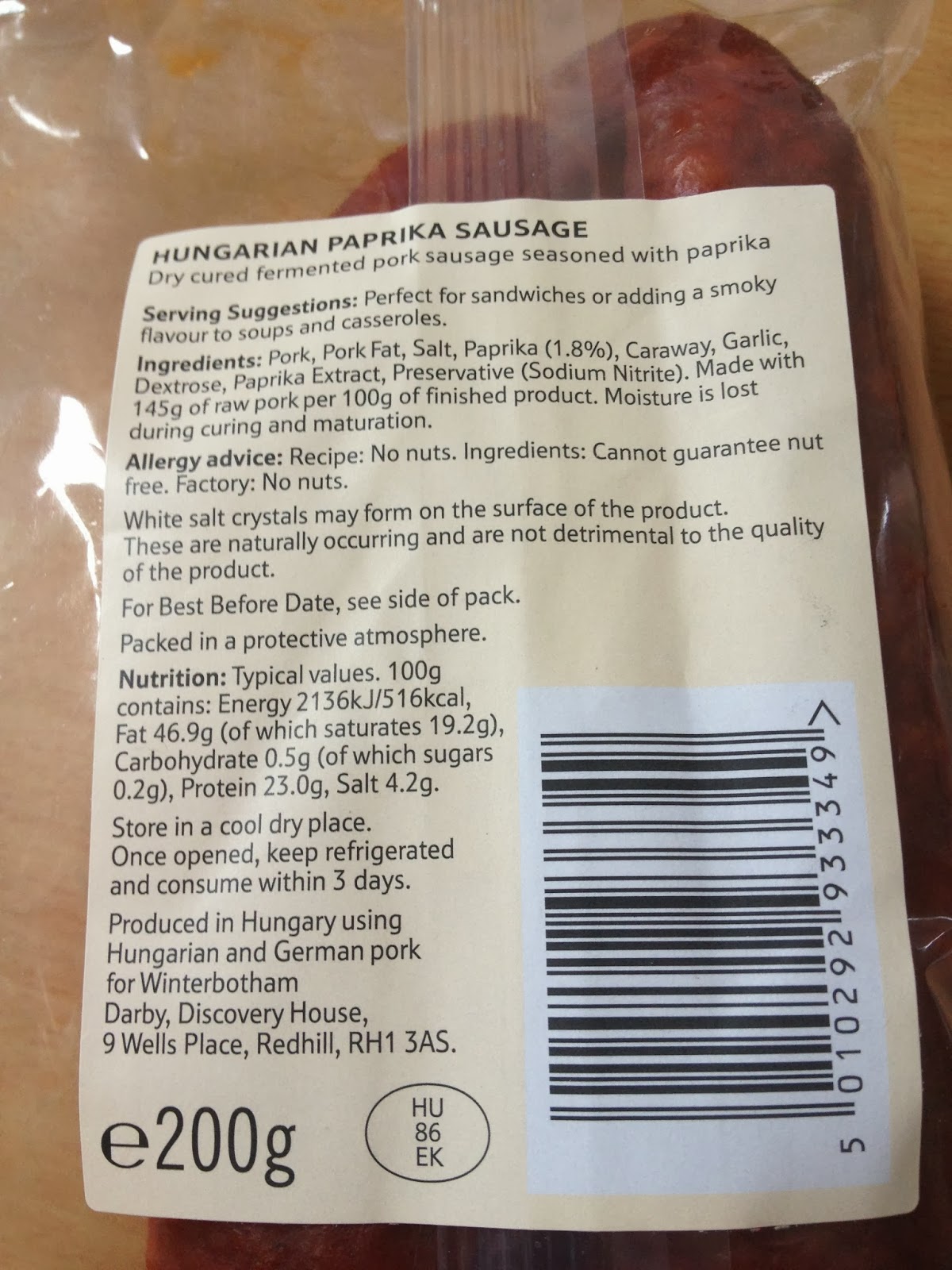 Free From G. Pick Szeged Hungarian Paprika Sausage