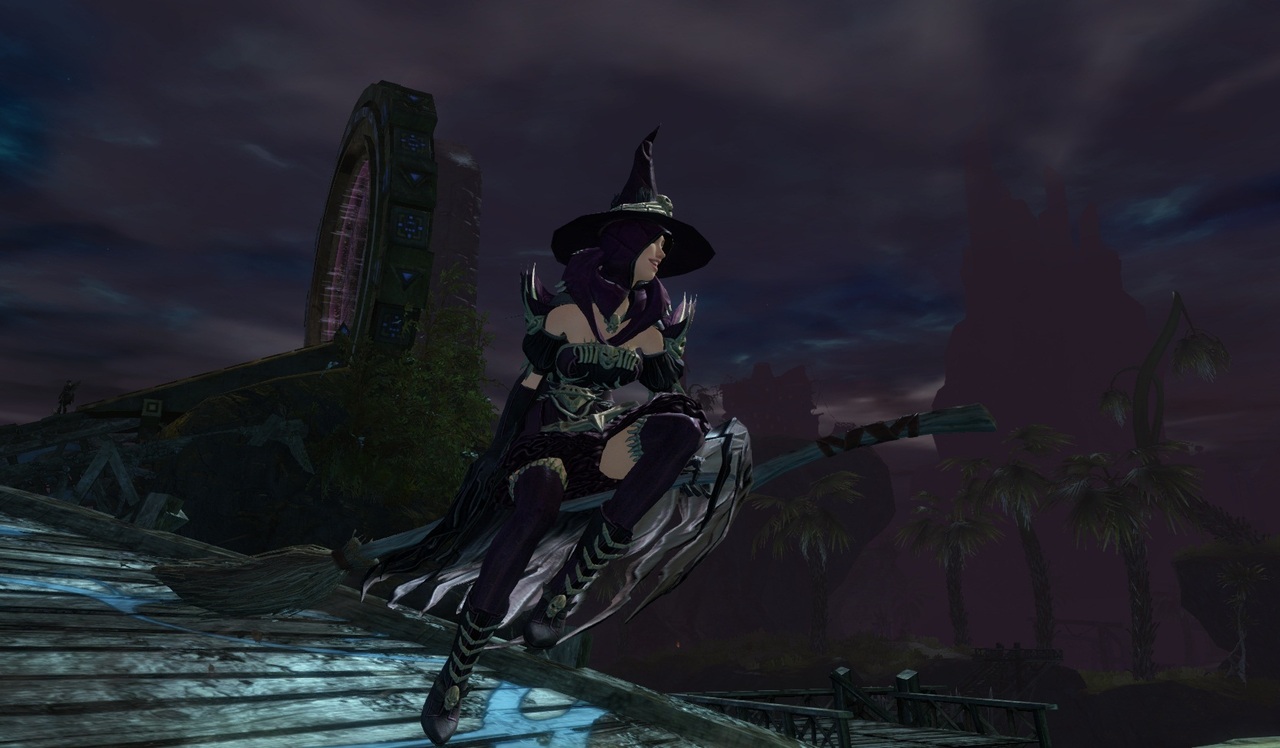 Guild Wars 2 Lion's Arch Witch's Costume Enchanted Broom Halloween Event