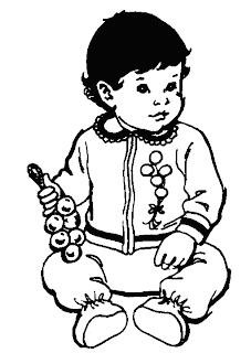 Happy Baby :: Clip Art :: Line Drawing :: Outline