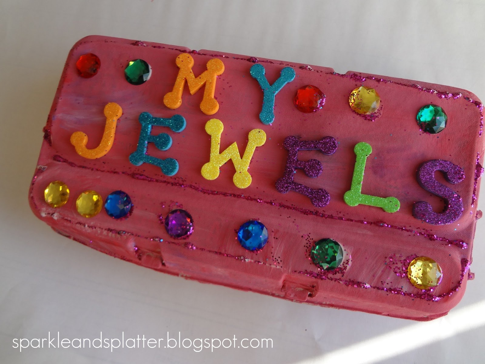 Sparkle and Splatter Egg Carton Jewelry Box