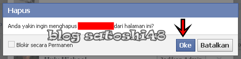 Step 3 banned member di fanspage facebook