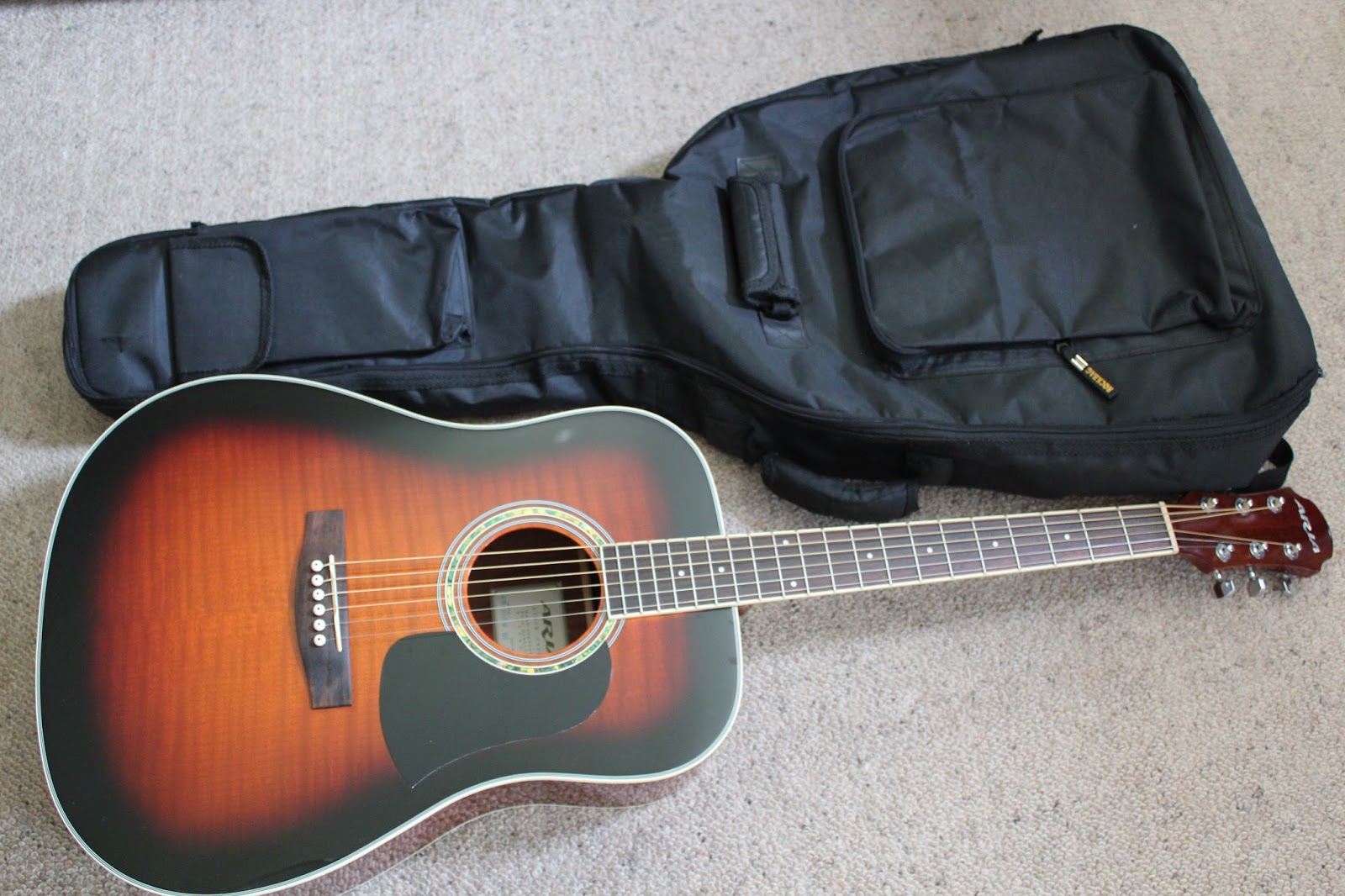 Acoustic Guitar Plucking, Etc. Aria AW20 FM Acoustic Guitar Demo / Review