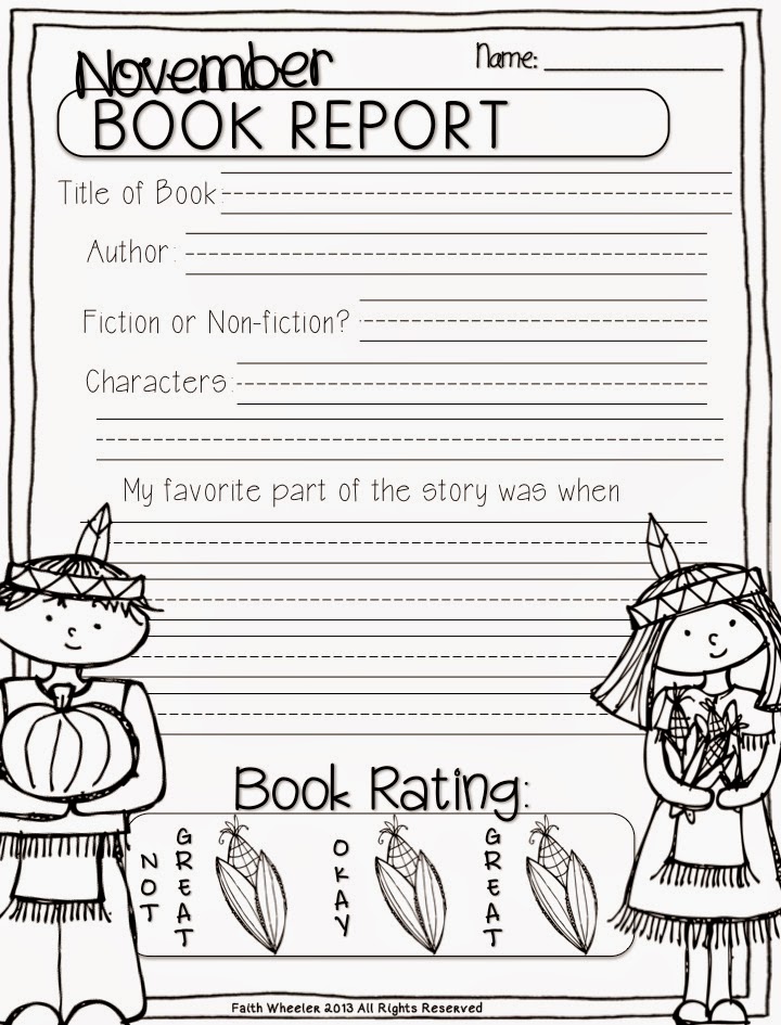 Thanksgiving book report form 08 picture