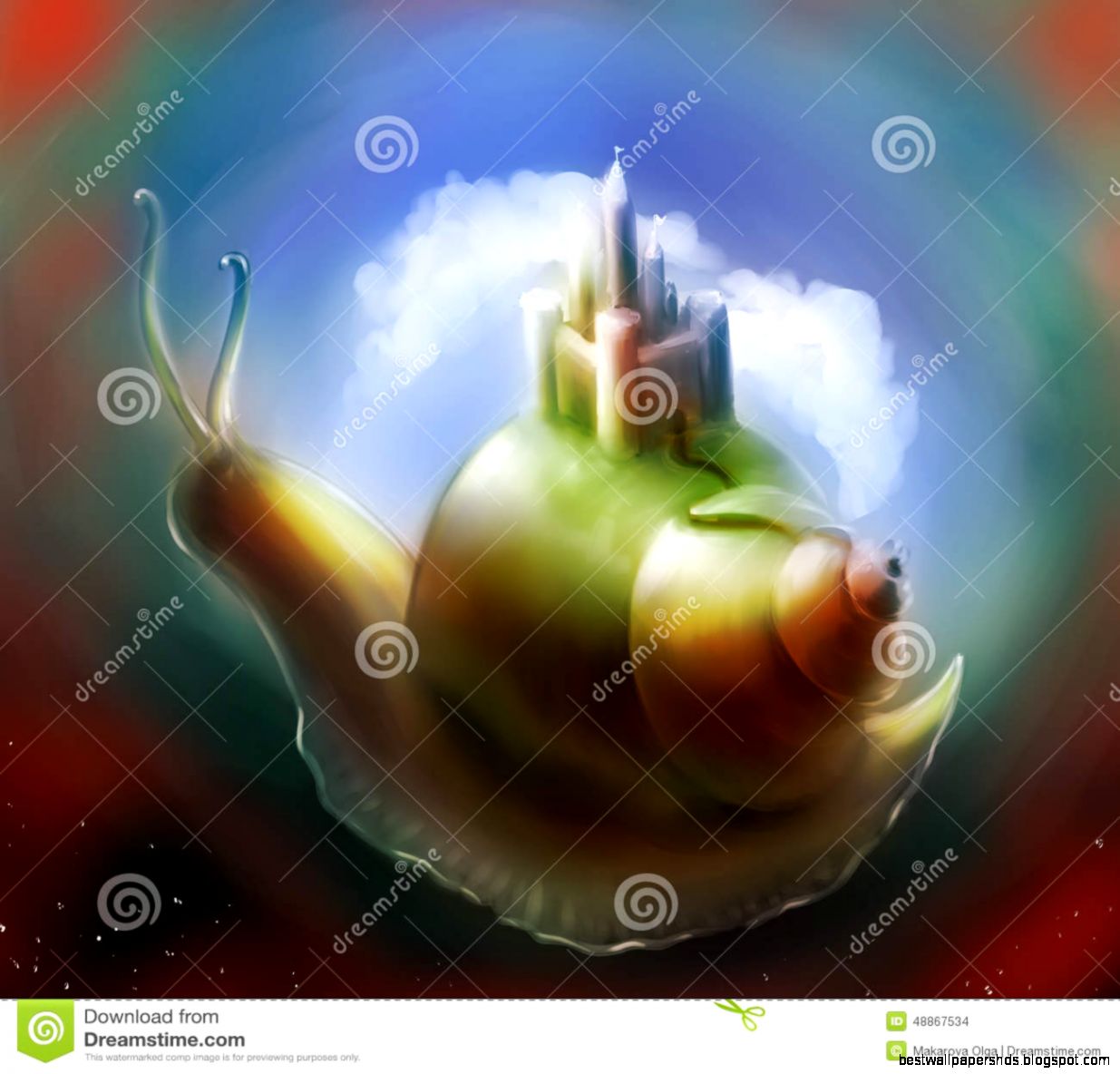 Fantasy Snail Castle Stock Illustration Image 48867534 Fantasy Snail Castle Stock Illustration Image 48867534