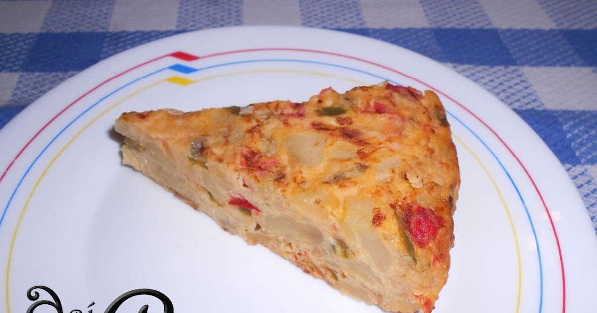 Así cocinamos en casa Tortilla de patatas con pimientos