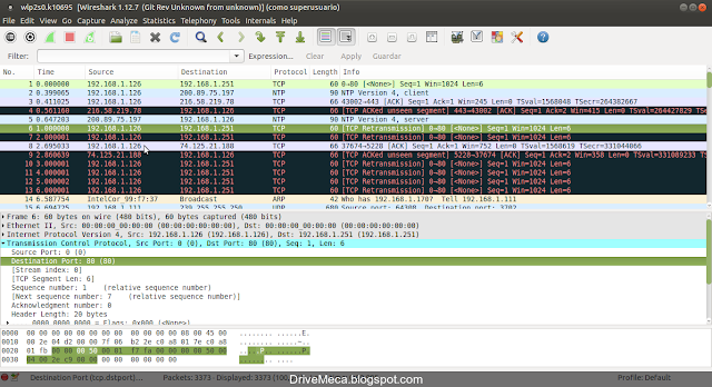 DriveMeca instalando Ostinato, generador / analizador de trafico en red