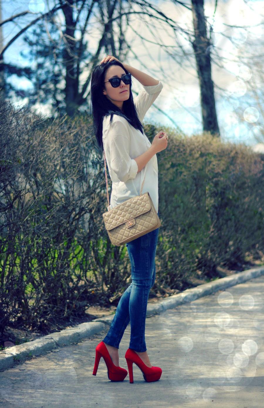 J'adore Fashion Jeans & Red Heels