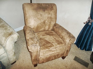 microfiber chair and throw pillow $sold