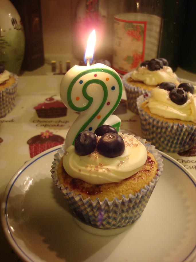 United Cakedom Blueberry Cupcakes for Baby Bakers Birthday!