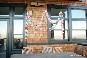 hanging up paper chains outside